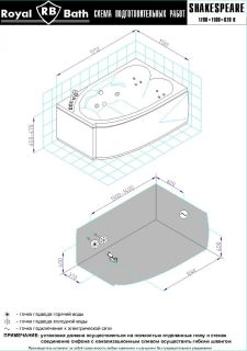 Гидромассажная ванна Royal Bath Shakespeare Comfort 170x110см правая белый RB652100CM-R